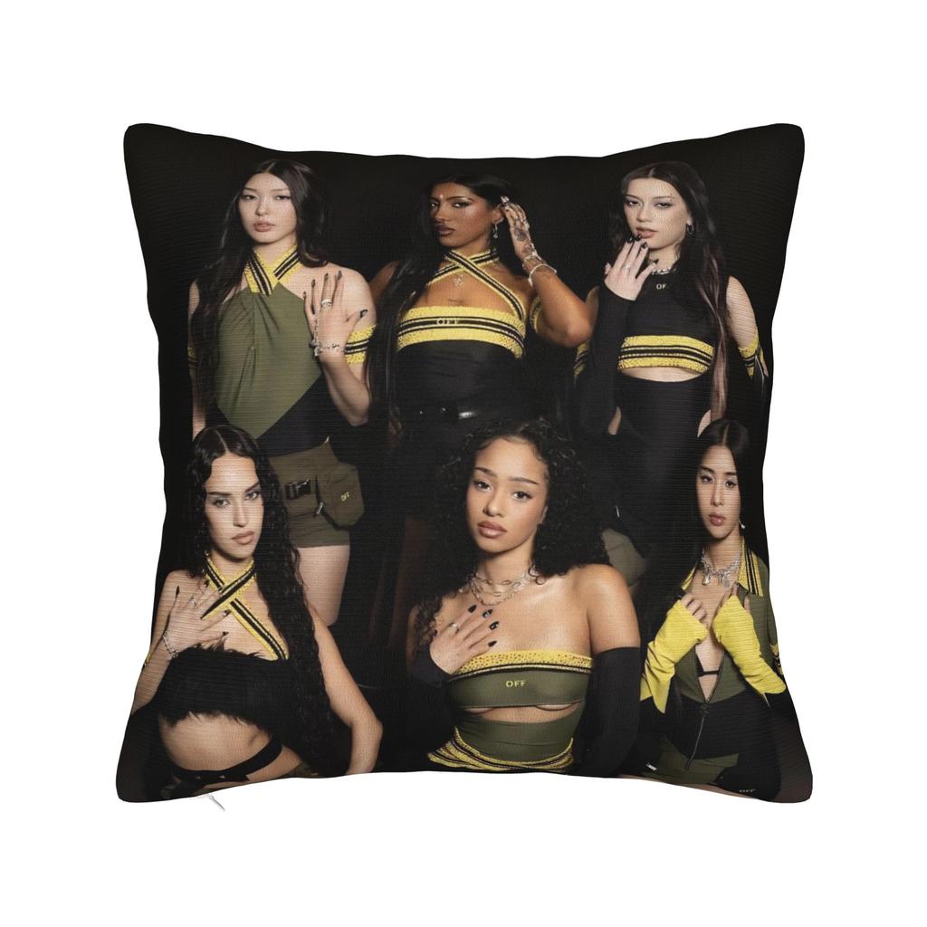 New Kpop Style Girls Katseyes Pillow Cover Funny Pillow Case For Sofa Home Decor Soft Cushion Cover Gift Idea
