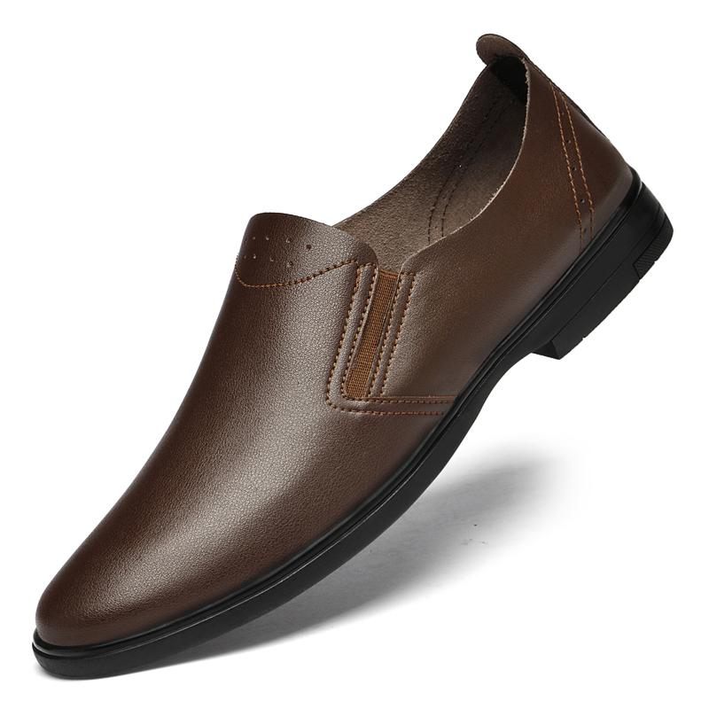 Mode Klassiek Leer Mode Flats Hoge Kwaliteit Koeienhuid Casual Schoenen Handgemaakt Stijlvol Heren Loafers Heren Ademende Wandelschoenen