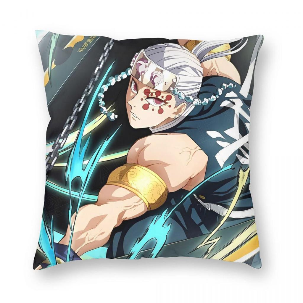 Anime Demon Slayer Tengen Uzui Pillowcase Printed Fabric Cushion Cover Gift Pillow Case Cover Home Square Xcm