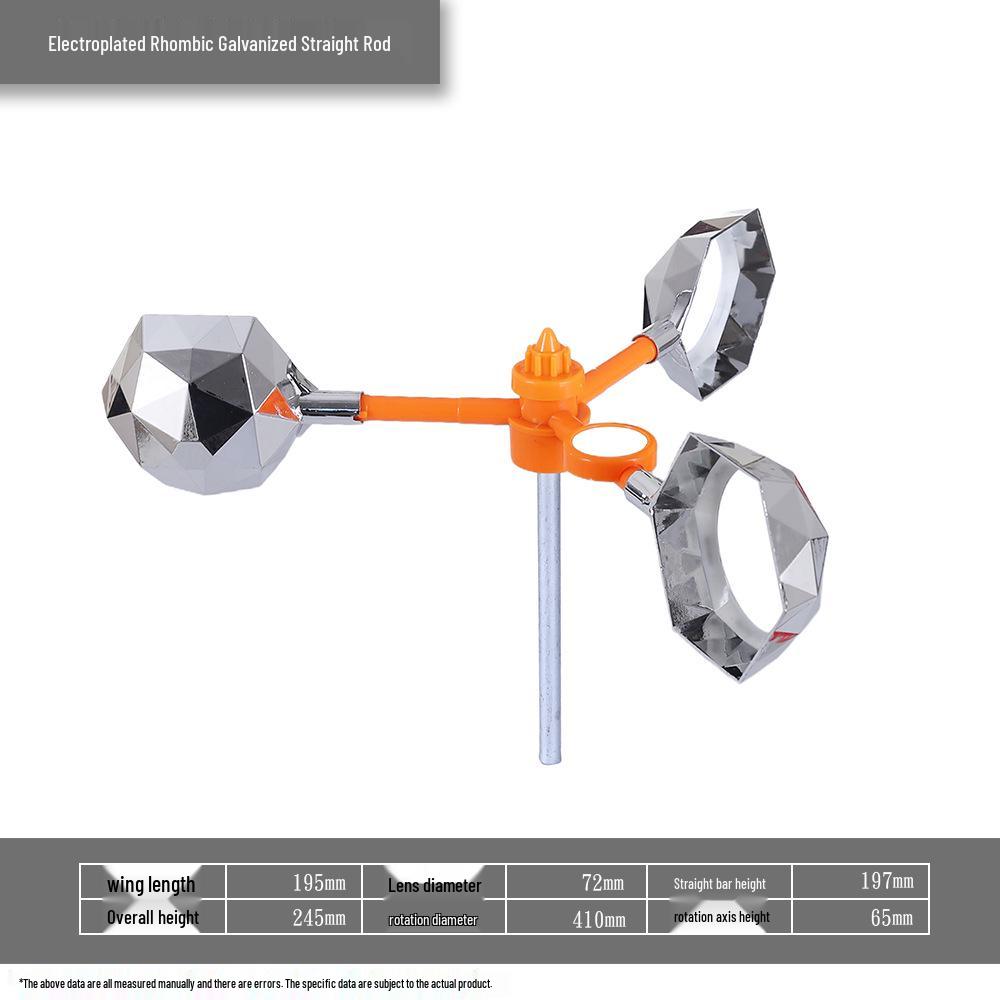 Solar Wind-Powered Reflective Bird Repeller for Outdoor Farms and Fish Ponds