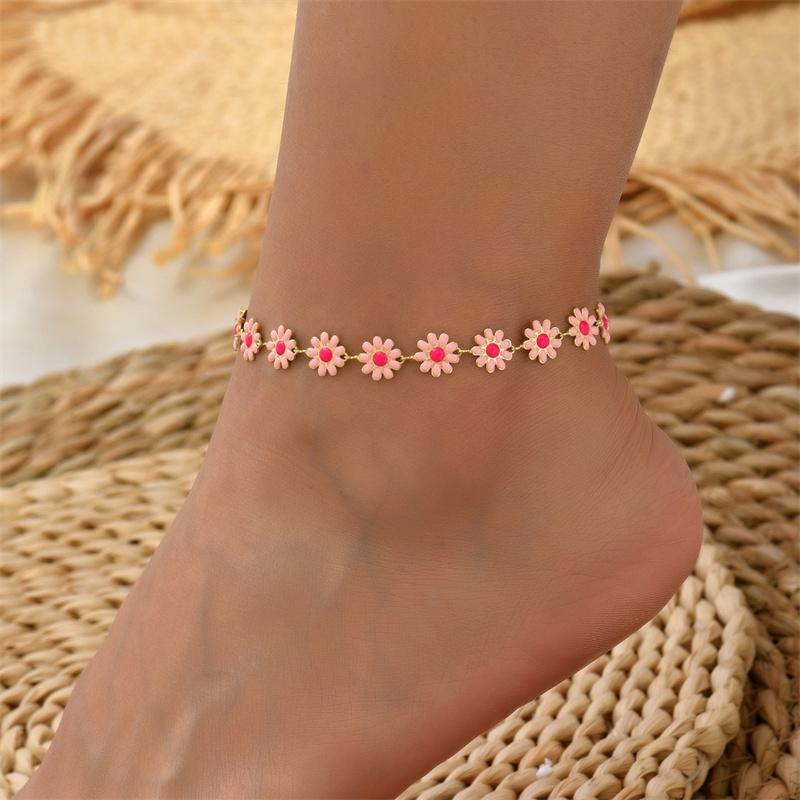 Zoete Margriet Bloemen Enkelbandjes voor Vrouwen Strand Zeester Schelp Kralen Enkelband Been Armband Boheemse Voetketting Sandalen Sieraden Cadeaus