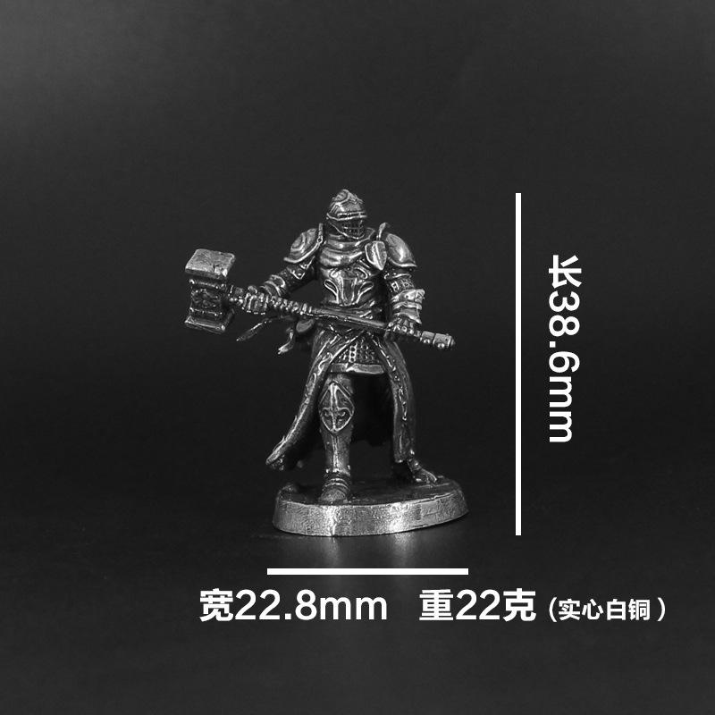 White Brass War Legions Fearless Knight Soldier Models Miniature Figurine Collections Table Game Ornament