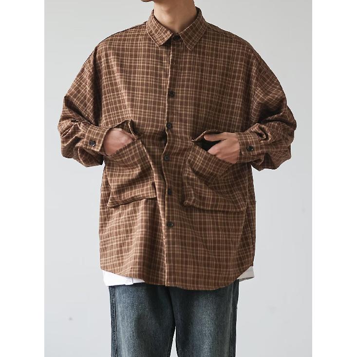 Chemise décontractée à carreaux mode polyvalente à manches longues pour hommes et femmes, design ample, veste pour couple