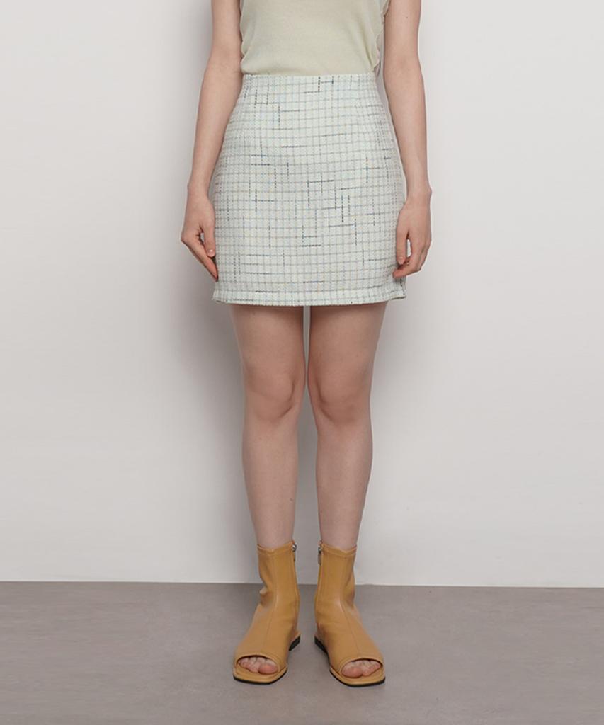 A Bon W27 De Tweed Mini Skirt Ivory