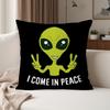 UFO We Come To Party Funny Alien Pillow Case Suitable For Bedrooms Living Rooms Cars Home Decoration