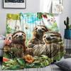1 Stück Süße Faultier-Print Flanelldecke, Hohe Qualität, Bequem für alle Jahreszeiten, Heimdekoration, Wärme und Komfort, Perfekt für Weihnachtsgeschenke