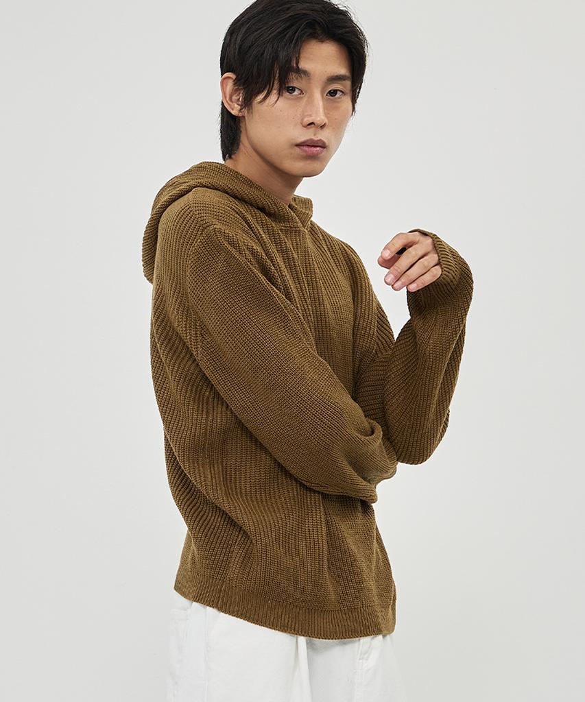 THE-ABON Faro Hazzi Hooded Knit Camel