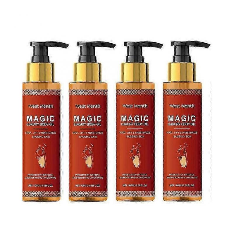 (4pcs)Magics Body Firming Oil Luxury Body Oil Hydrating and Firming Skin Oil for Full Body, Arms, Chest, Thighs and Tummys