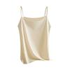 Top Regata Feminino de Cetim de Seda Falsa Seda Gelo Regata de Cetim Alças Finas Sem Mangas Top Cami Gola Careca Sedoso Verão Blusa Básica
