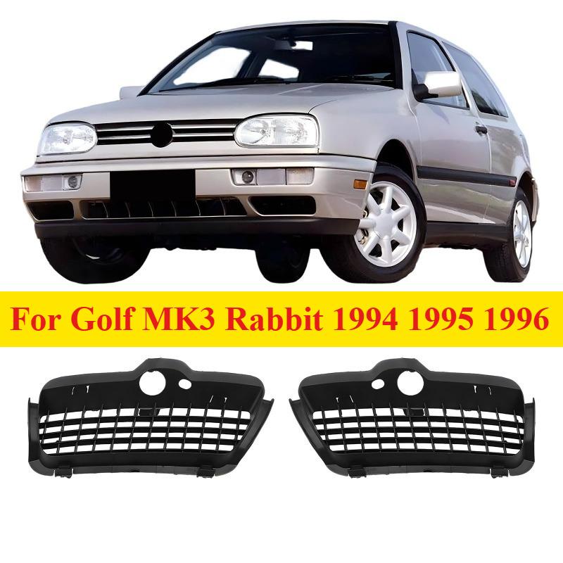 1 par bil främre stötfångare dimljus galleröverdrag passar för Golf MK3 Rabbit 1994 1995 1996 1H6853665A 1H6853666 (svart)