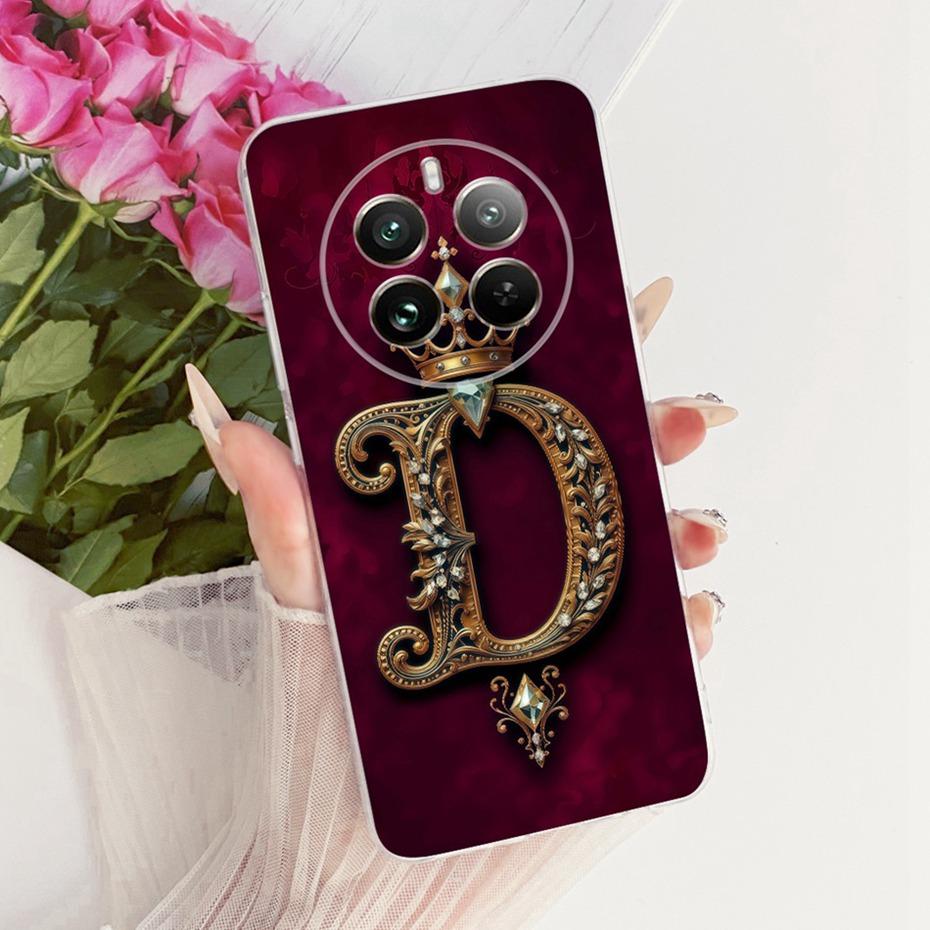 Fashion Crown Letter Case For Realme 12 Pro+ / 12 Pro Soft Silicone TPU Back Cover For Realme 12Pro Plus 5G Phone Cases