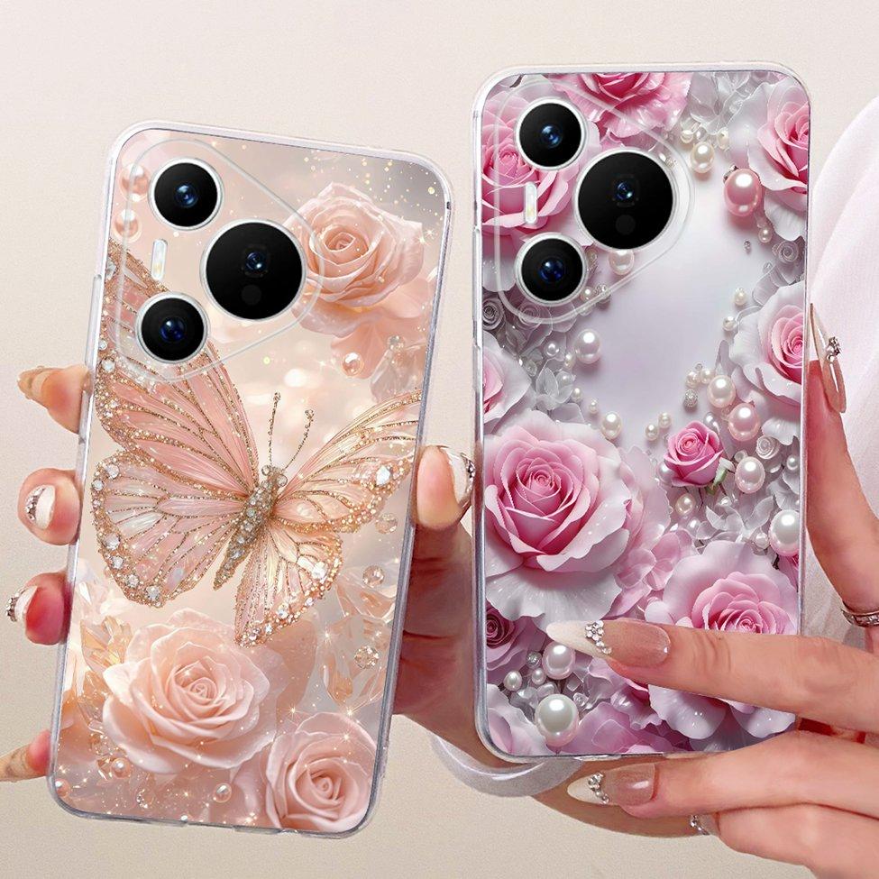 Für Huawei Pura 70 Klare Hülle Ästhetisch Luxuriös Niedlich Mode Blumen Lustig Bemalte Hülle Für Huawei ADY-LX9 ADY-AL00