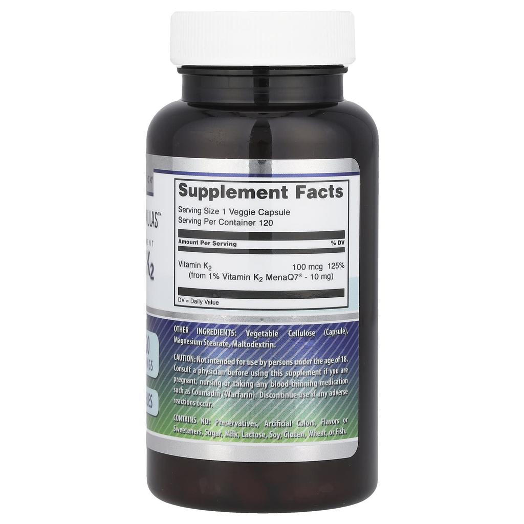 Amazing Nutrition, Amazing Formulas™, Vitamin K2, 100 Mcg, 120 Veggie Capsules