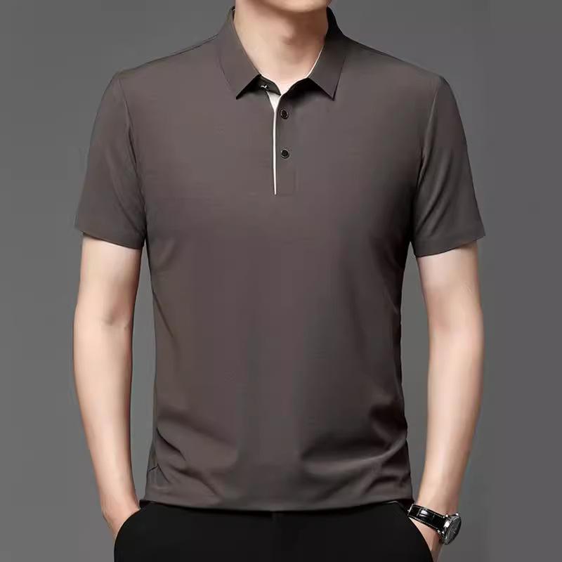 Solid Color Business Casual POLO Shirt Summer Fashion Casual Short Sleeve Comfortable and Breathable Top