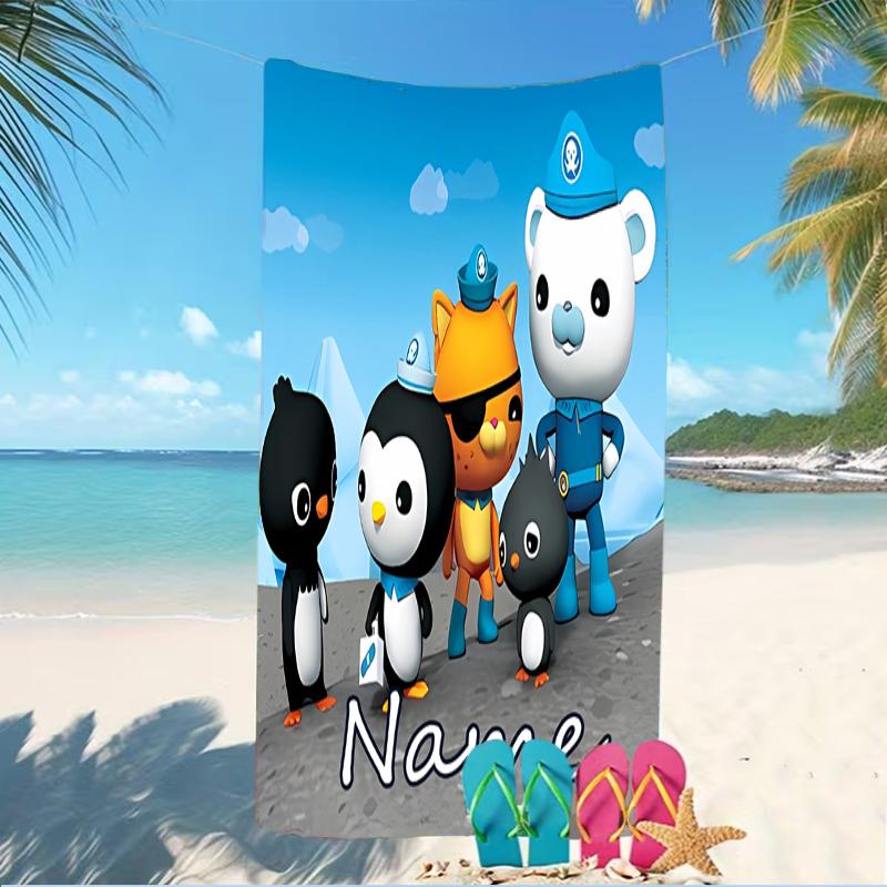 Customizable personalized beach towels Octonauts themed designs.Suitable for the beach, yoga, sports;ideal as beach accessories
