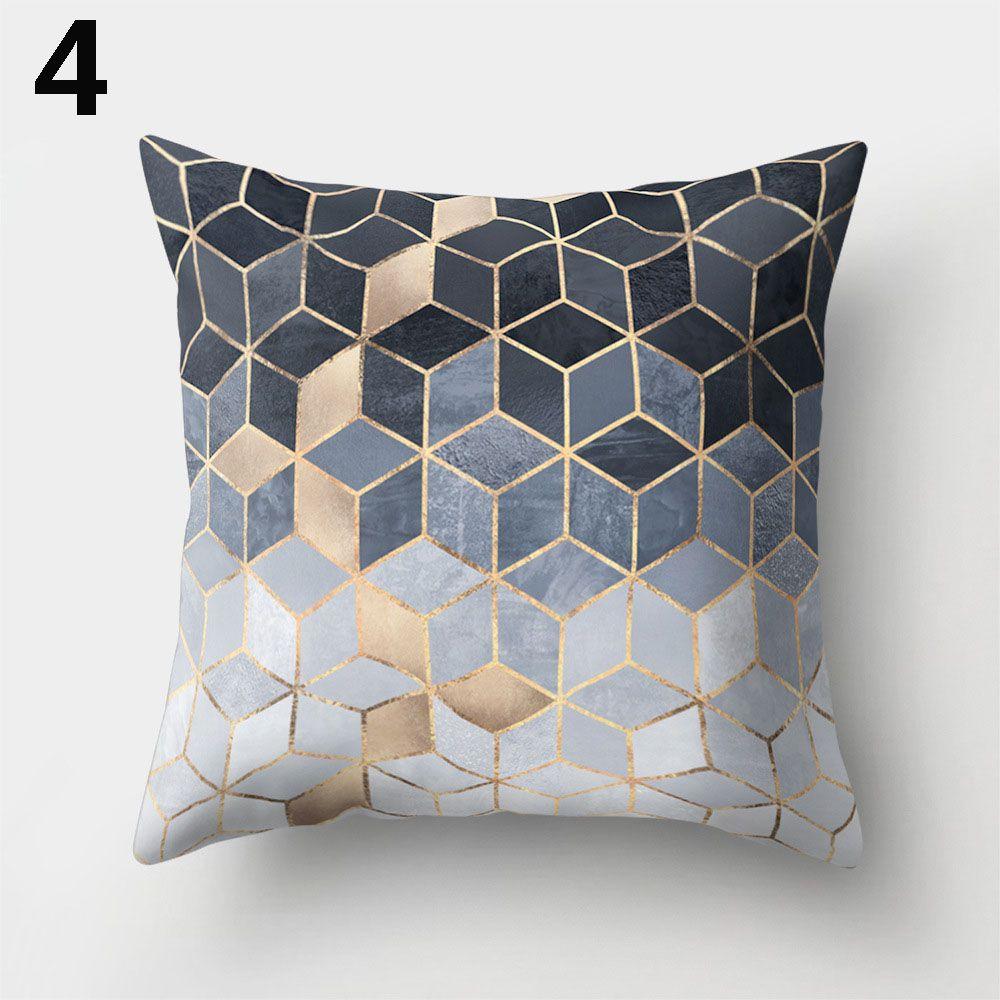 Car Seat Gold Shining Home Decor Geometric Printed Peach Skin Cashmere Cushion Cover Pillow Cases