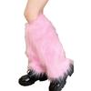 Faux Fur Leg Warmers Women Solid Color Fuzzy Long Boot Covers Fluffy Shaggy Leg Warmers for Christmas Costume Nightclub Street Wear