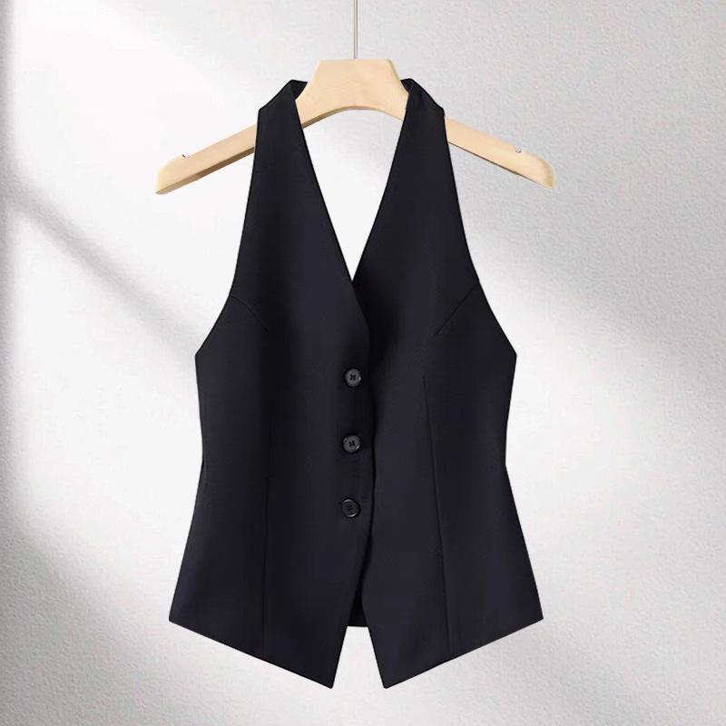 Damen Halter Neck Ärmellose Strickweste - Frühjahr 2025 Neuankunft