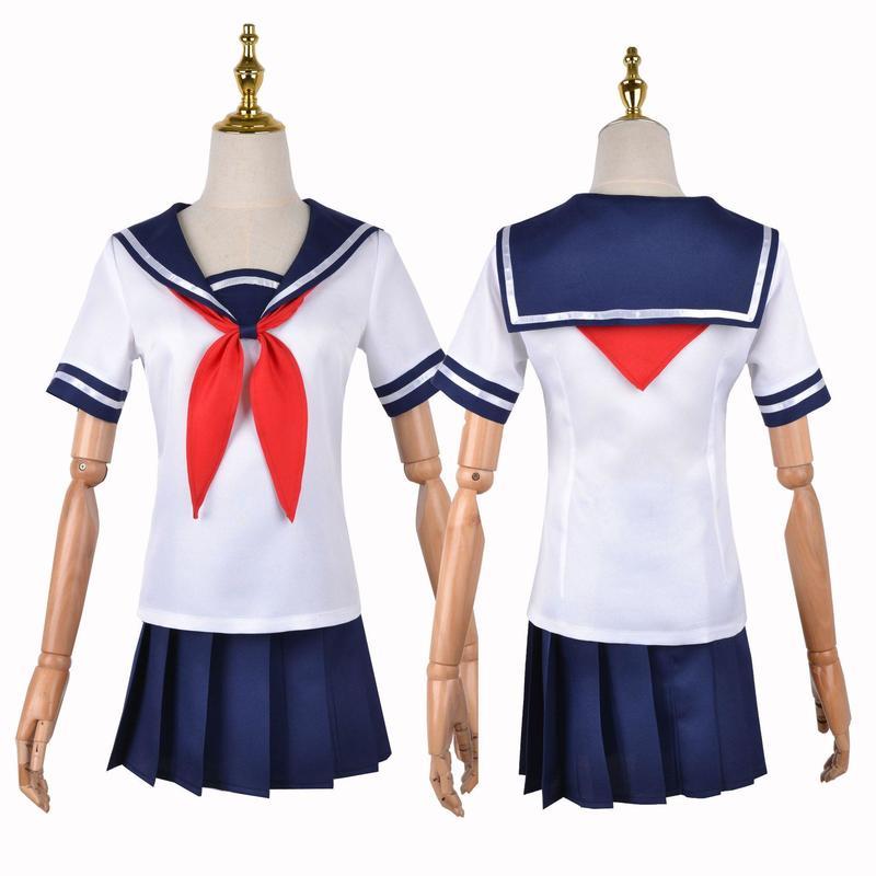 SCIONE Yandere Simulator Cosplay jelmez Ayano Aishi JK iskolai egyenruha női tengerész póló szoknya