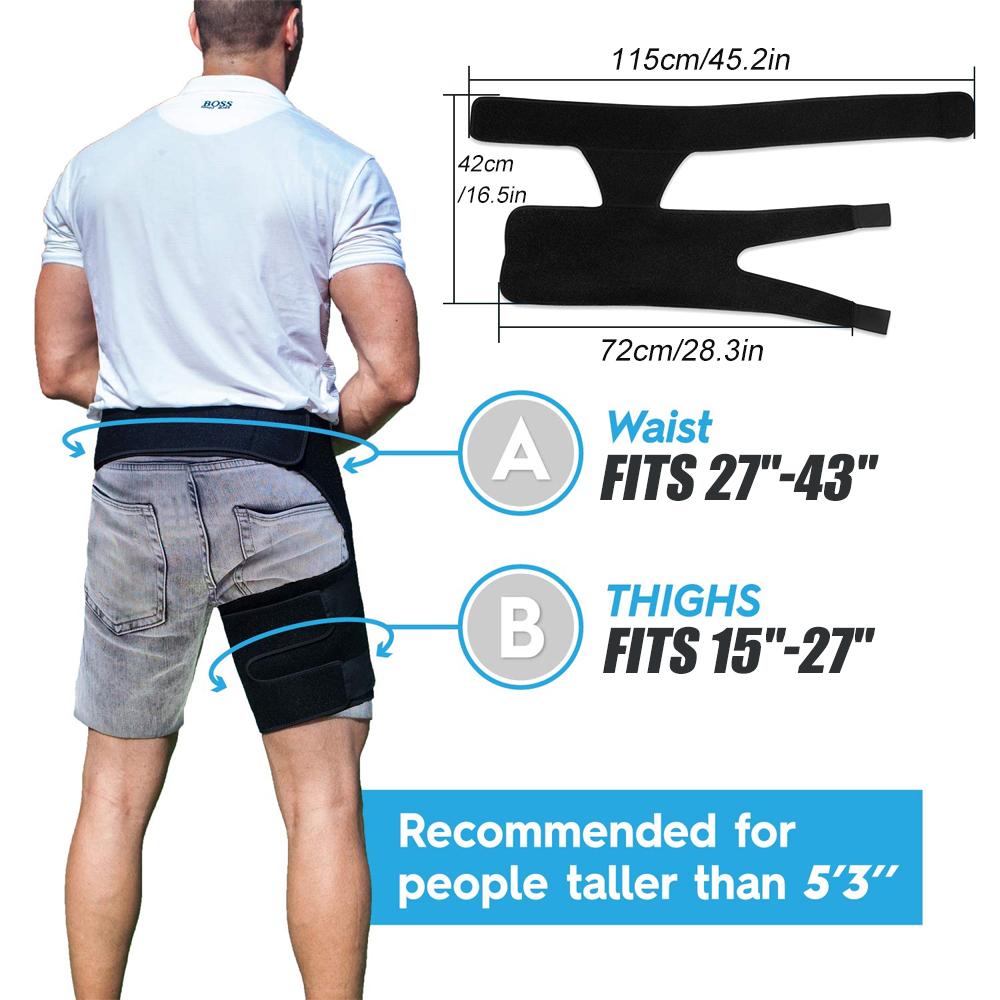 Hip Brace Compression Sleeve For Pain Relief Support Thigh Hamstring Groin Sciatica Muscle Strains