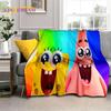 Grappige S-SpongeBob Patrick Ster Cartoon Zachte Flanellen Deken voor Bedden Slaapkamer Bank Picknick, Plaid voor Buiten Recreatie Cadeau