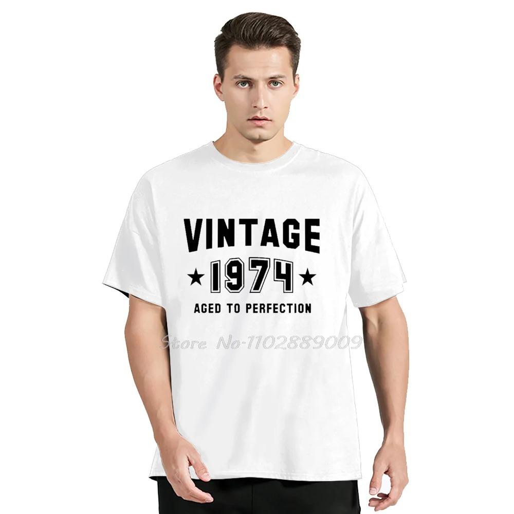 Graphic Old Vintage 1974 50th Birthday Unisex Cotton T-Shirt Fashion Oversized Tshirt Fitness Tees Cotton Men Clothing