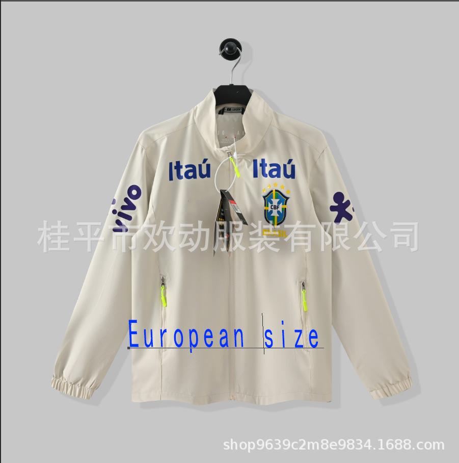 Nouvelle veste de haute qualité équipe du Brésil coupe-vent et imperméable pour hommes et femmes, vêtements de sport fins pour l'entraînement de football