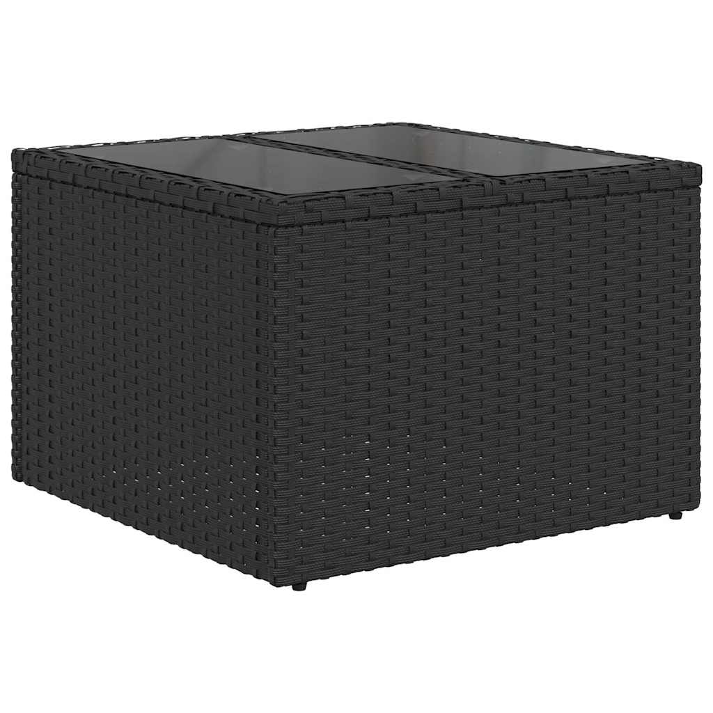 5 Piece Garden Sofa Set Black Poly Rattan