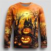 Nouveaux T-shirts à manches longues 2025 pour hommes Automne Halloween Impression Citrouille T-shirt Streetwear Vintage Hauts décontractés T-shirts Thème Halloween