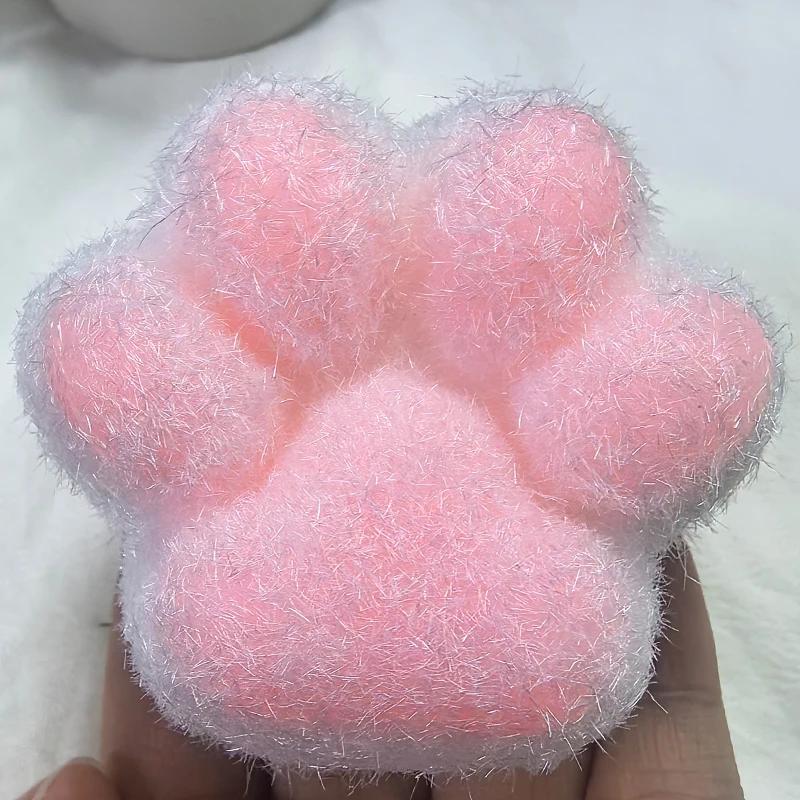 Jouets Patte de Chat à Presser Mignons Doux Exutoire Soulagement Détente Jouets Collants Décompressants Pincement Patte de Chat Soulagement du Stress Jouet Squishy Cadeau