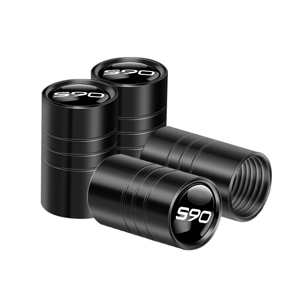 4pcs Car Badges Wheel Tire Valve Stem Caps Covers Auto Accessories For Volvo XC90 XC60 C30 S60 C70 XC40 V40 XC70 V70 V60 S80 S90