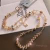 Lucky gold beads crystal mobile phone lanyard ins boutique handmade beaded portable chain super beautiful outdoor travel can be carried