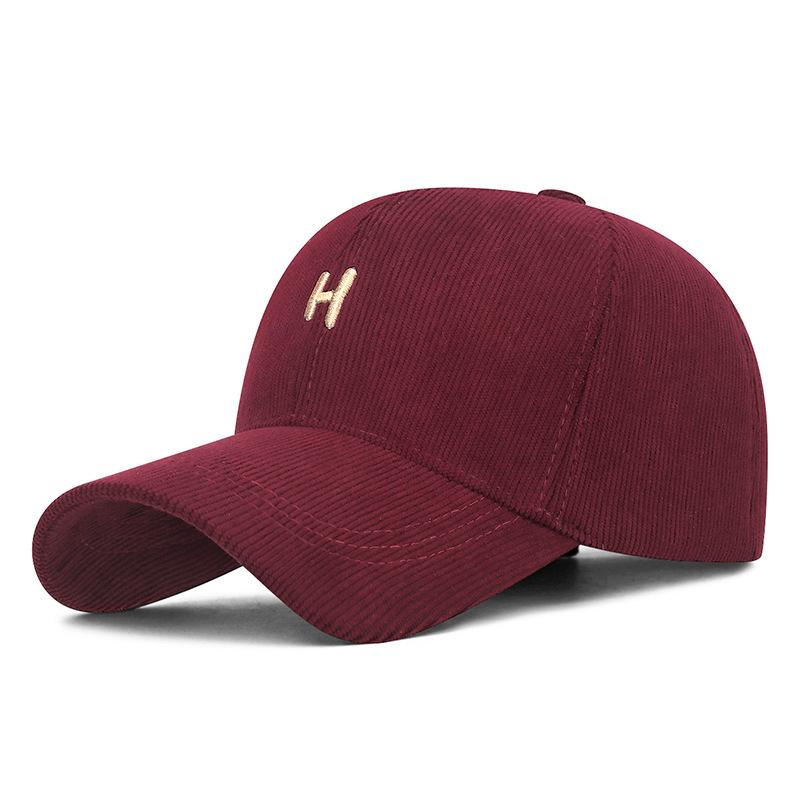 Autumn Winter Embroidery Letters Corduroy Cap Men Women Velvet Warm Baseball Cap