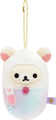 San-X Rilakkuma Colorful Doctor Hanging Plush Toy Korilakkuma (Capsule) 6 X 6.5 X 11 Cm Ages 6 and Up Mascot Keychain MO42501