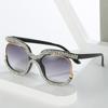 Fashion Women Oversized Diamond Sunglasses Men Trendy Vintage UV400 Sun Glasses Luxury Large Frame Eye Protection Party Eyeglasses