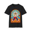 Gebrandschilderd Glas Gitarist T-shirt, Muzikanten T-shirt, Rockband Shirt, Unisex Softstyle