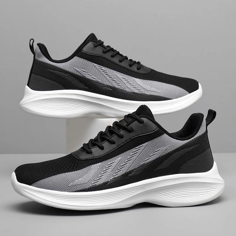Modieuze Grijze Hardloopschoenen Schokabsorptie Groot 47 Herensportschoenen Mode Casual Sneakers Zomer Ademend Tenis Masculino Antislip
