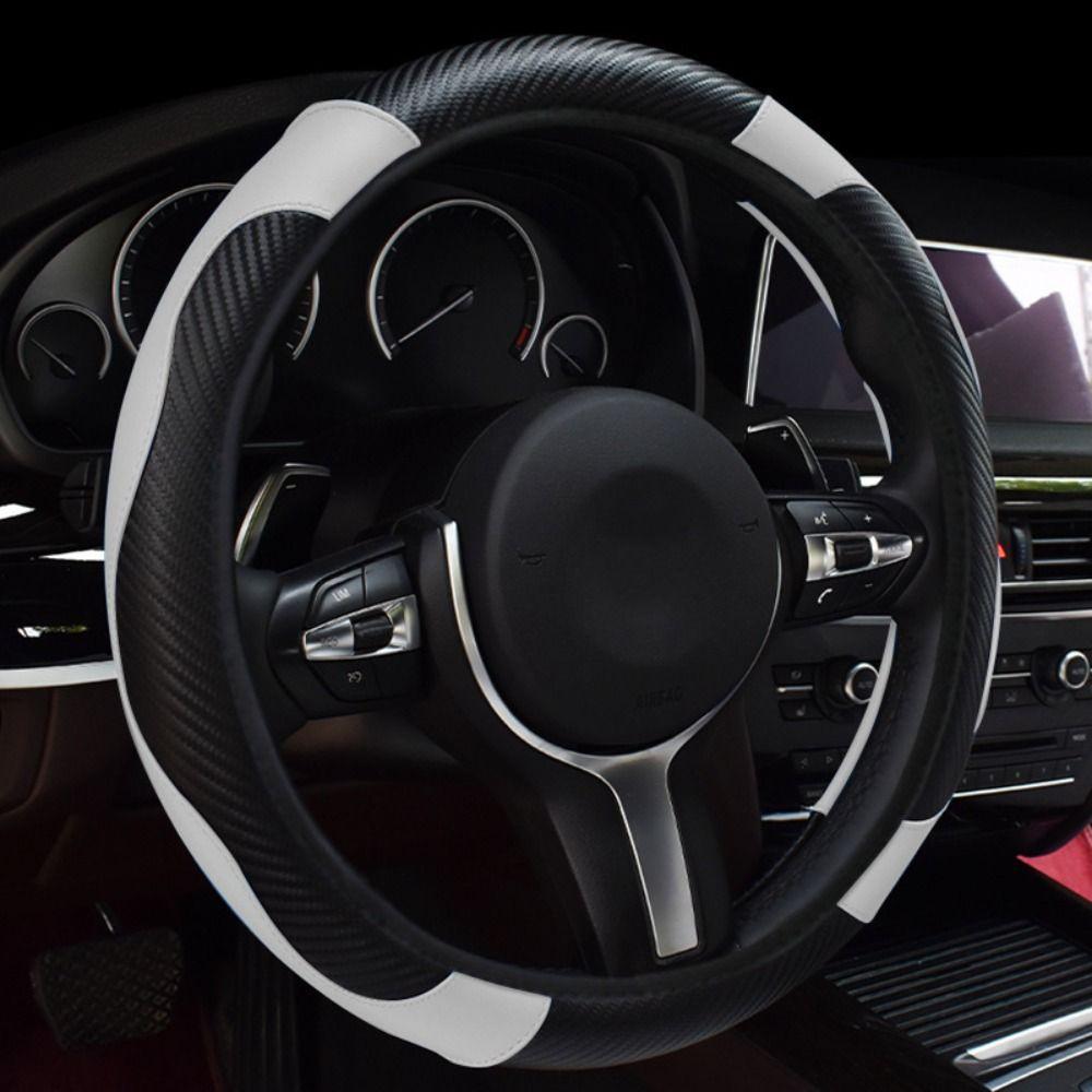 Microfiber Leather Steering Wheel Cover Breathable Car Interior Accessories Women Men