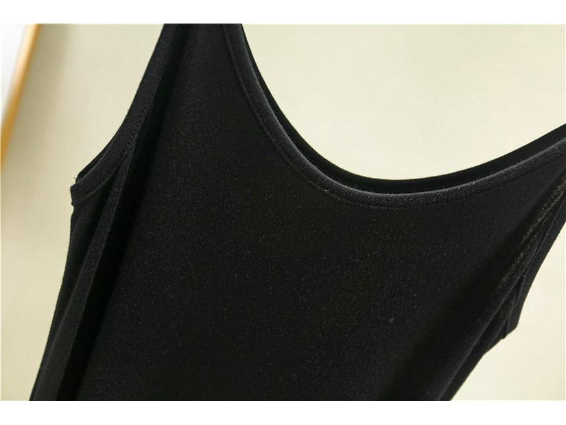 Damen Ärmelloses Modal Baumwolle Schlankmachendes Midi Kleid - Übergröße, Sommer Rundhals Lagen Unterkleid