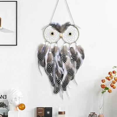 Owl Dream Catcher Wind Chimes Nordic Living Room Wall Handcrafted Hanging Ornaments Festival Holiday Gifts Home Decor Birthday