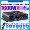 1600W 4.1 Channel Bluetooth Stereo Hifi Car Home Theater Amplifiers DC12V Sound Audio Amplifier Car Sound Speaker Digital Amplifiers