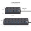 Professional External High Speed On/Off Switch USB 3.0 Hub 4/7 Ports Splitter with Power Adapter