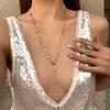 Fashion Sweater Chain Long Y-shaped Necklace for Women Simple Metal Gold Color Heart Crystal Clavicle Necklace Y2K Party Jewelry