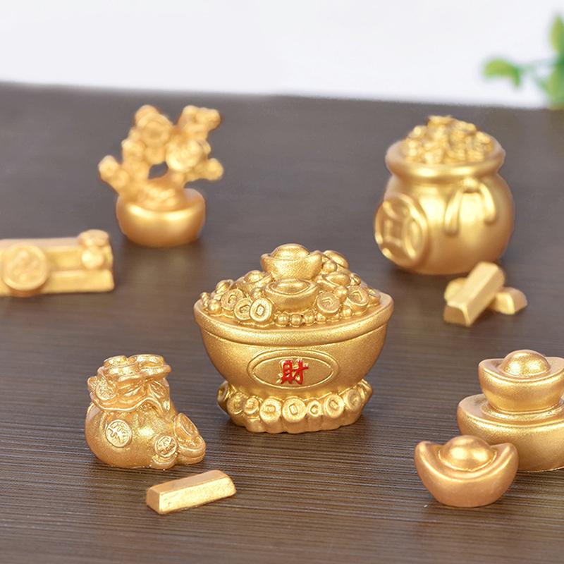 Feng Shui Auspicious Fa Cai Money Tree Gold Ingot Bag Lucky Fortune Spring Festi