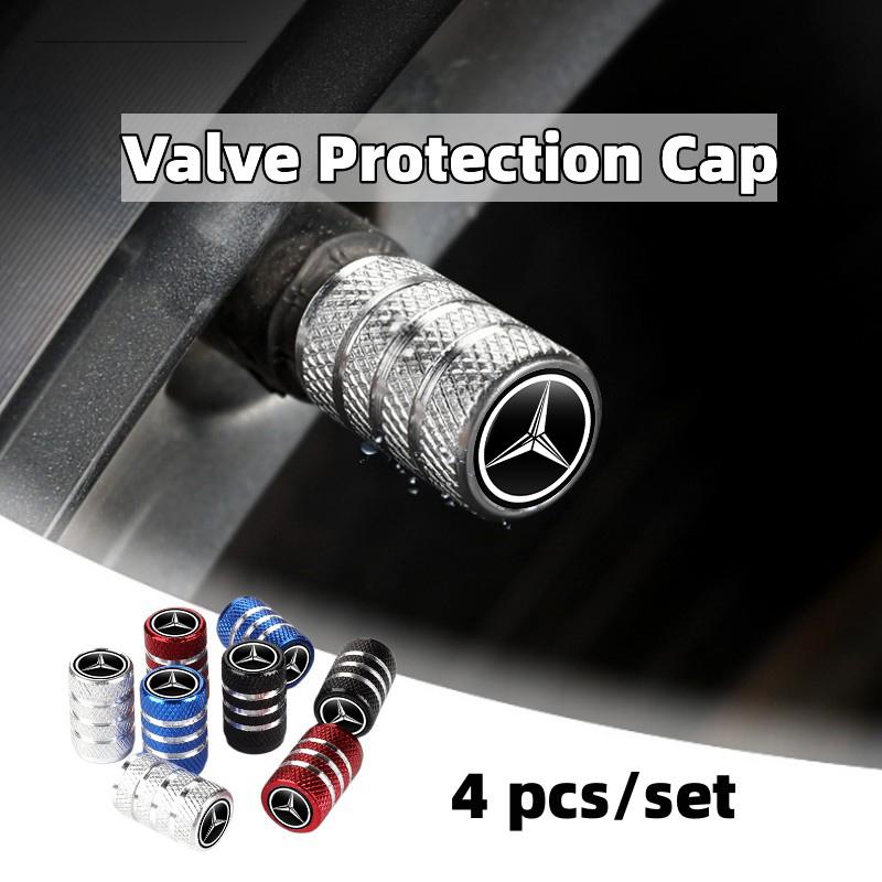 GLC GLB 4pcs Car Tire Stem Valve Caps Dustproof Caps Cover Accessories For Benz W211 W124 W176 W177 C180 C200 C260 C300 GLC CLE