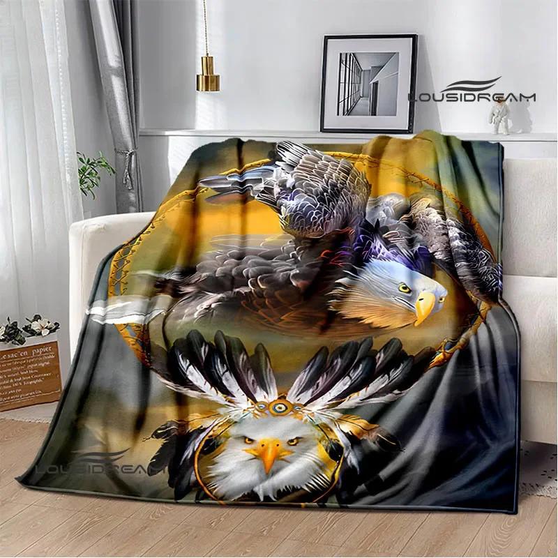 3D Eagle Printed Blanket Picnic Blankets Flange Warm Blanket Soft and Comfortable Blanket Bed Linings Birthday Gift