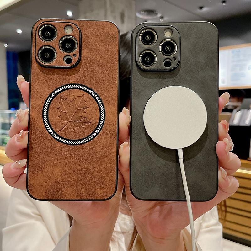Pattern PU Leather Case For Iphone 16 15 14 13 12 11 16 Pro Max X XR Xs Max 15 Pro For Magsafe Wireless Charging Phone Cover