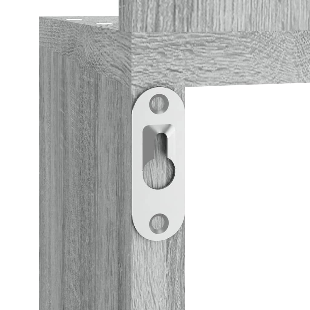 Wall Mounted Corner Shelf Grey Sonoma 20 X 20 X 127.5 Cm Particleboard