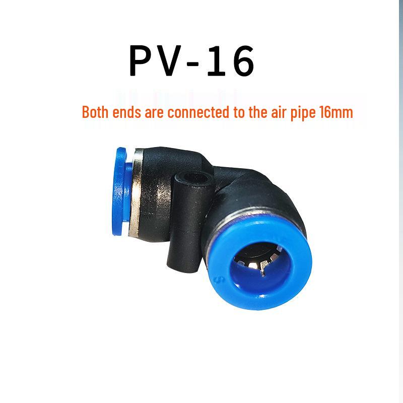 Rechtwinkliger Pneumatik-Luftschlauchverbinder 90° Kunststoff-Winkelstück PV-4/6/8/10/12/16 Schnellstecker
