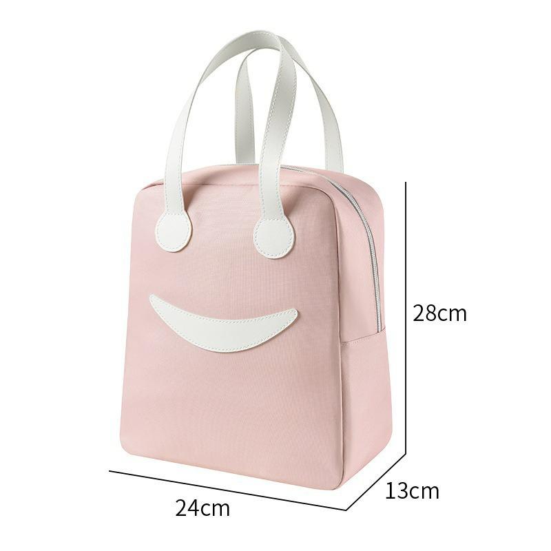 Large Capacity Corduroy Bento Bag for Work and School - Insulated and Portable with Strap